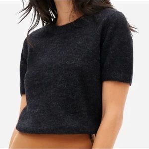 Everlane Alpaca Sweater Tee, Heathered Black